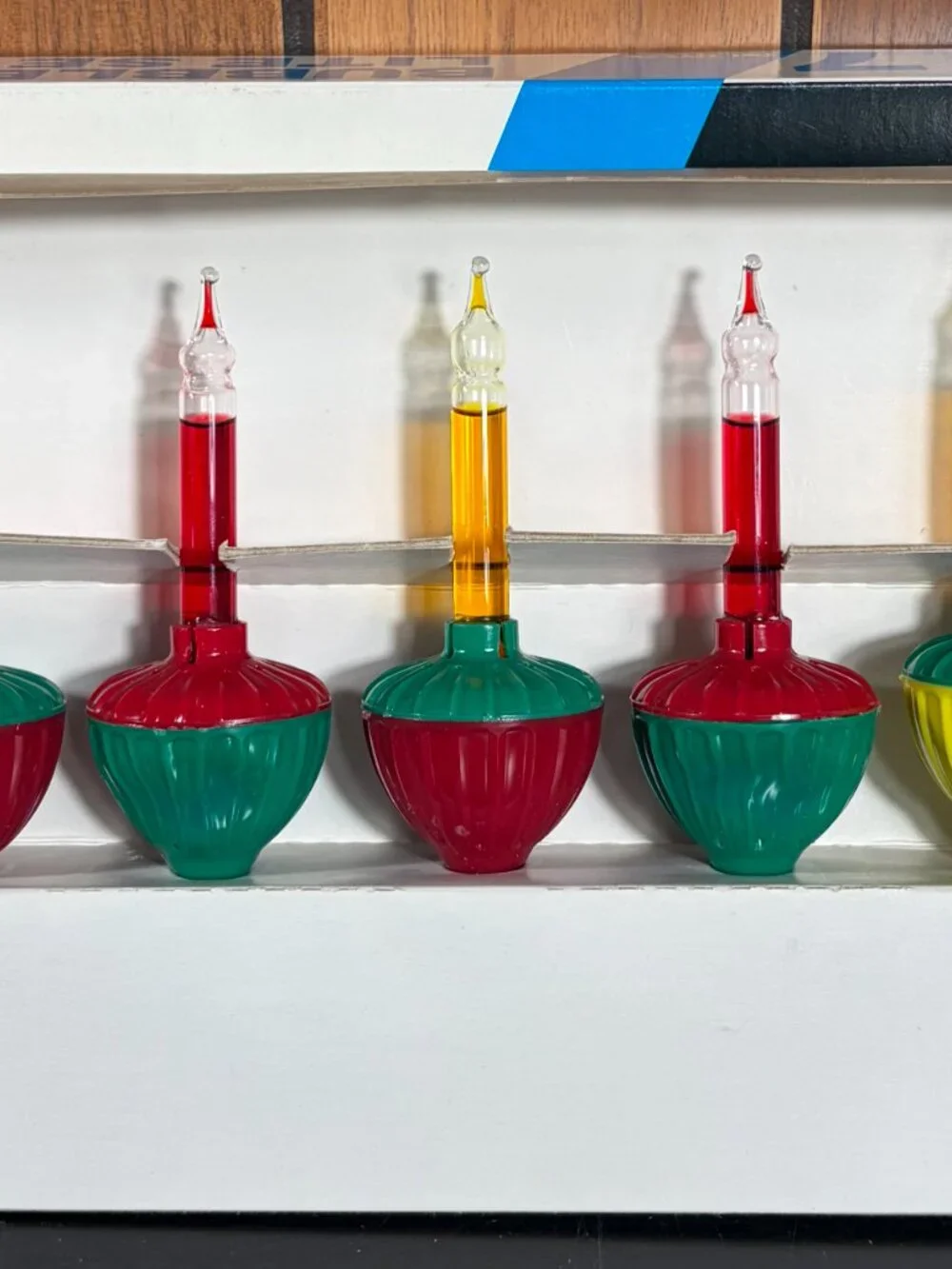 Vtg Noma 7 Piece Christmas Bubble Light Set in Original Box - Rare Working EUC